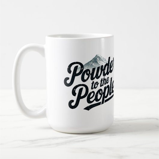 Mug "Poudre pour le peuple" Snowboard & Ski rétro (Gauche)