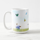 Mug Poule de Pâques Poule Lady Bureaux Papillons Crocu (Gauche)