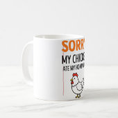 Mug Poule Désolé, ma poule a mangé mon devoir  (Devant gauche)