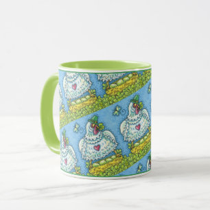 MUG POULE IRLANDAISE DRÔLE, ŒUFS VERTS ET TRÈFLES MIGN