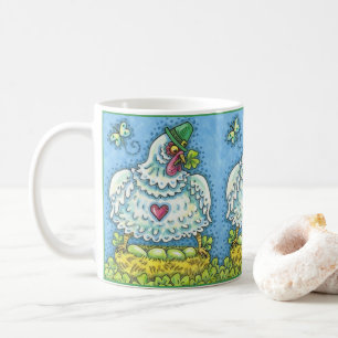 MUG POULE IRLANDAISE DRÔLE, ŒUFS VERTS ET TRÈFLES MIGN