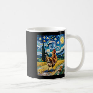 Mug Poule Nuit Étoilée Style Van Gogh Ferme de Poules