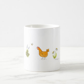 Mug Poule rouge dans le jardin