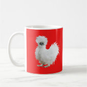 Mug Poule Soie sur Fond Rouge (Gauche)