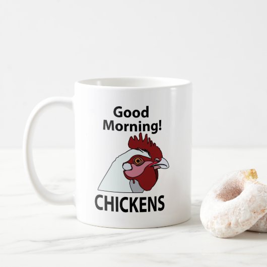 Mug Poules Bonjour Drôle de poule (Avec donut)