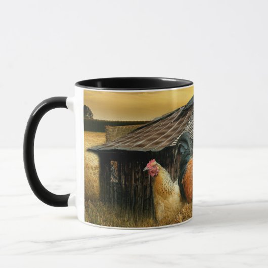 Mug Poules de coq Rustique Barne Set de table papier d (Gauche)