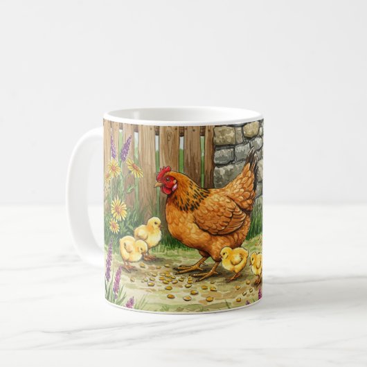 Mug Poules et poules (Devant gauche)