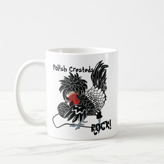 Mug Poulet crêté polonais de basculage (Gauche)