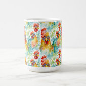 Mug Poulet d'aquarelle de ferme mignonne (Centre)