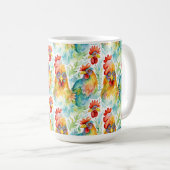 Mug Poulet d'aquarelle de ferme mignonne (Devant droit)