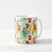 Mug Poulet d'aquarelle de ferme mignonne (Devant droit)