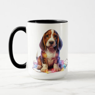 MUG POULET DE BASSET DE NOËL ADORABLE