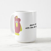 Mug Poulet de dessin animé drôle avec citation (Devant gauche)