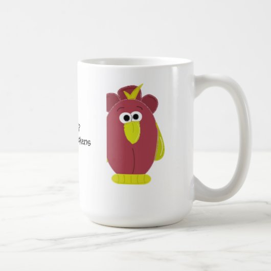 Mug Poulet de dessin animé drôle avec citation (Droite)