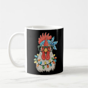 Mug Poulet de Noël Lumières de Noël Fermier Ferme Fami