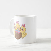 Mug Poulet de Pâques mignonnes aux oeufs (Devant gauche)