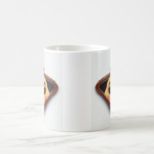 Mug Poulet de poulet à travers Zipper en cuir Brown (Centre)