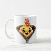 Mug Poulet de poulet à travers Zipper en cuir Brown (Gauche)