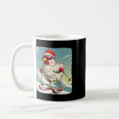 Mug Poulet d'hiver drôle avec chaussure de ski de fond (Gauche)