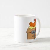 Mug Poulet drôle de Chambre de Chook sur la bande (Devant droit)