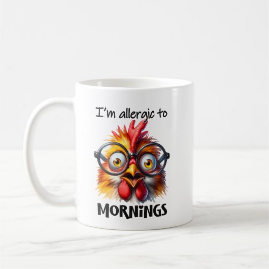 Mug Poulet drôle du matin. (Gauche)