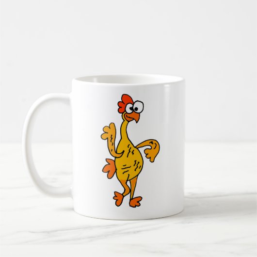 Mug Poulet drôle en caoutchouc de danse (Gauche)