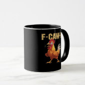 Mug Poulet drôle F-Caw-F drôle tendance (Devant droit)