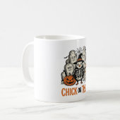 Mug Poulet drôle ou traiter Graphique de poulet Hallow (Devant gauche)
