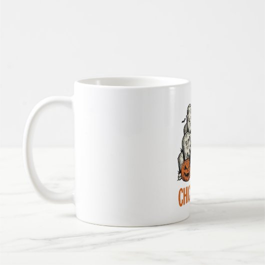 Mug Poulet drôle ou traiter Graphique de poulet Hallow (Gauche)