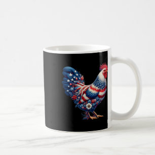 Mug Poulet du 4 juillet Drapeau patriotique Usa Floral
