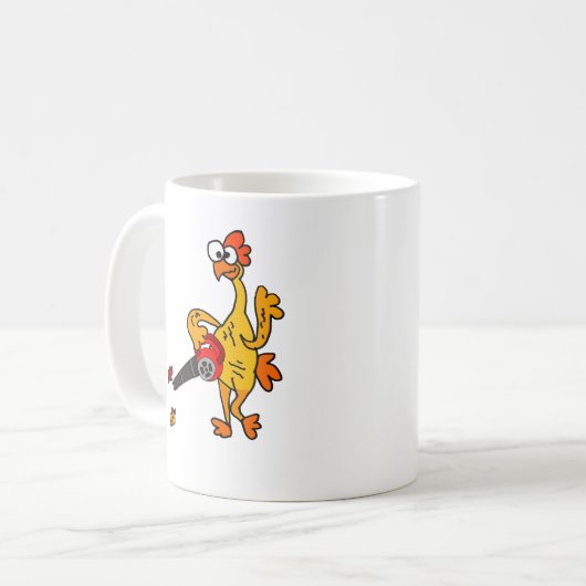 Mug Poulet en caoutchouc mignon utilisant le (Devant gauche)