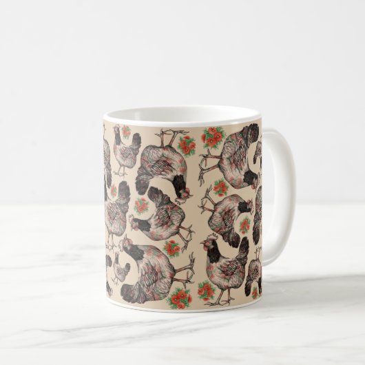 Mug Poulet et Vygies à motifs (Devant droit)