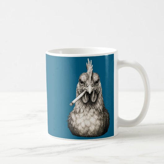 Mug Poulet fumant cigarette drôle Mème Génération Z Fe (Droite)