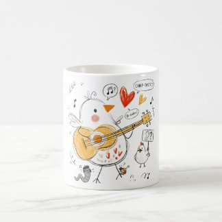 Mug Poulet musical mignon jouant de la guitare acousti