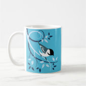 Mug Poulet Noir Capped Sur Branche Arbre (Gauche)