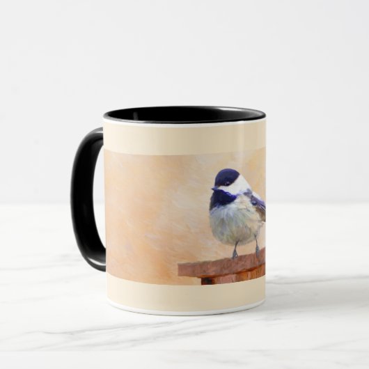 Mug Poulet sur la peinture d'oiseaux Art original (Devant gauche)