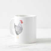 Mug Poulet Wyandotte à l'aquarelle amusant (Devant gauche)