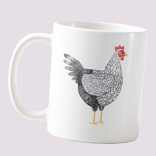 Mug Poulet Wyandotte à l'aquarelle amusant