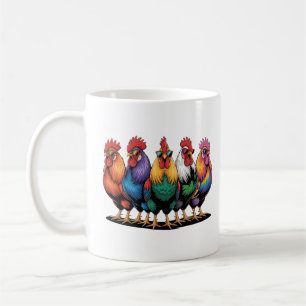 Mug Poulets amusants avec des lunettes, Poulets amusan