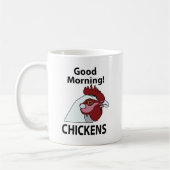 Mug Poulets Bon Matin Drôle Poulets (Gauche)
