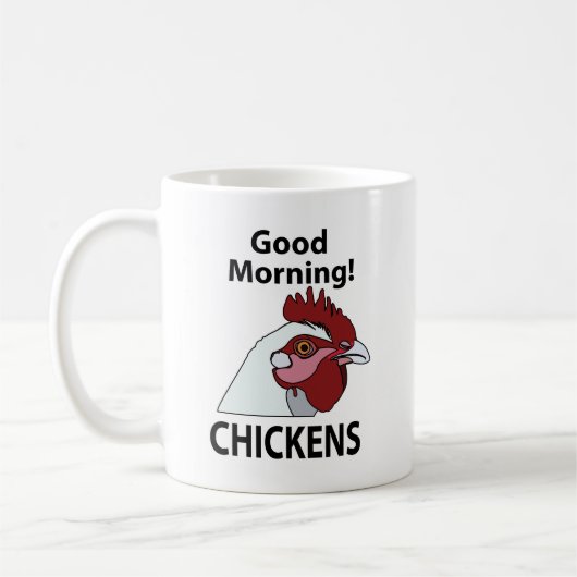 Mug Poulets Bon Matin Drôle Poulets (Gauche)