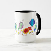 Mug Poulets d'aquarelle de Whimsical 15 oz de boîte en (Devant droit)