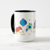 Mug Poulets d'aquarelle de Whimsical 15 oz de boîte en (Devant gauche)