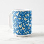 Mug Poulets et canards dans la boue bleue classique (Devant gauche)
