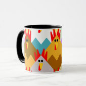 Mug Poulets inspirés par les courtepointes (Devant gauche)