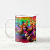 Mug Poulets sur un fond arc-en-ciel (Gauche)