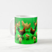 Mug Poulets sur un fond vert (Devant gauche)