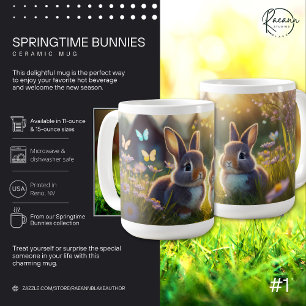 Mug Poulie de céramique 'Bunnies Springtime'