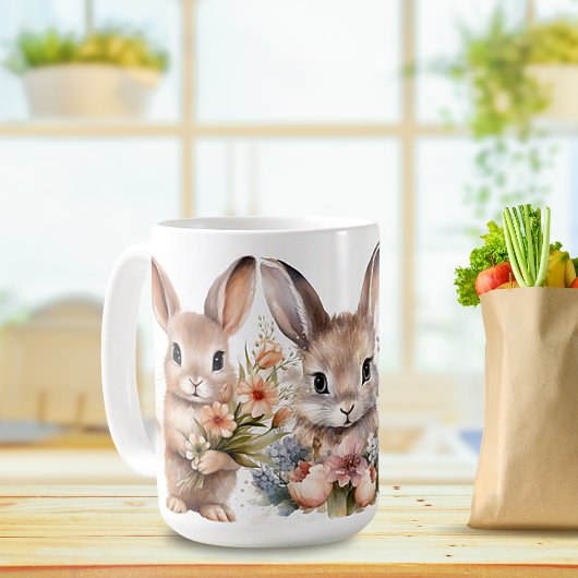 Mug Poulie de céramique 'Bunnies Springtime'