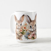 Mug Poulie de céramique 'Bunnies Springtime' (Devant gauche)